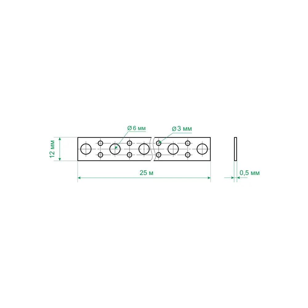 Перфорированная лента прямая LP 12x0.5 25 м оцинкованная сталь цвет серебро 15307363 STLM-2039853 Santreyd  - Вид №2