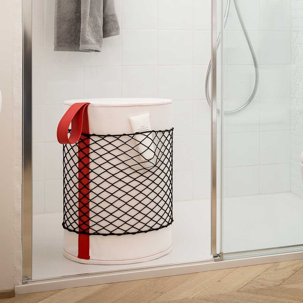 EVRLWBPMRREVER Life Design Дизайнерский табурет с ручкой - Roll Roll Сиденье: чисто-белое, Ручка: красная - Вид №7