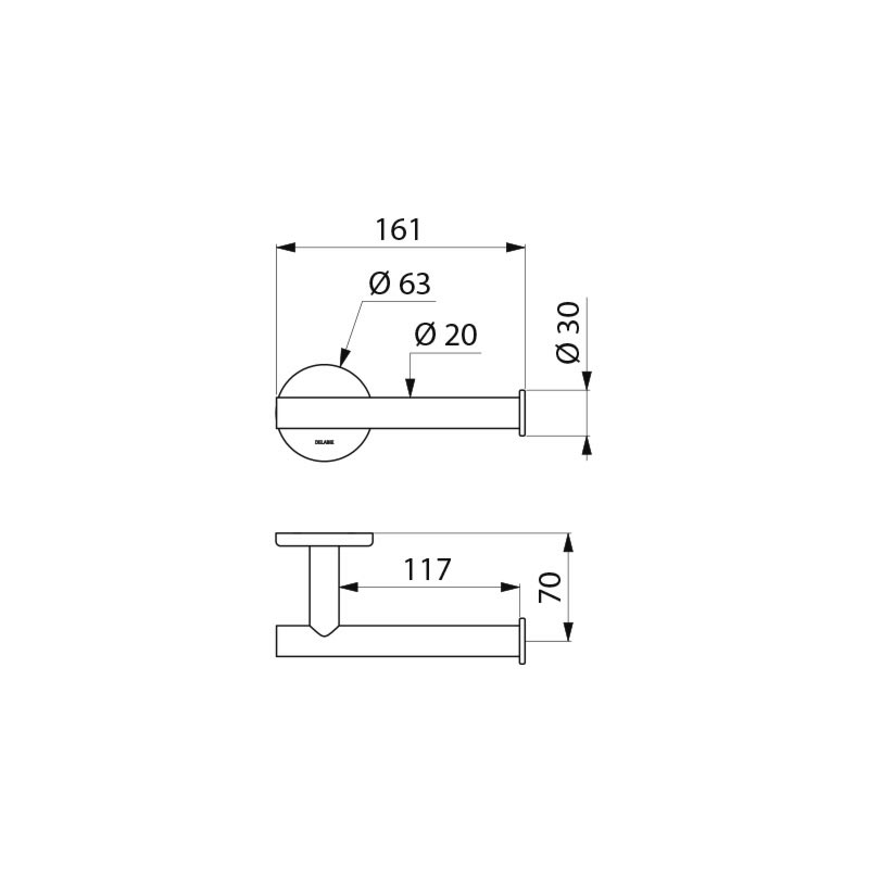 510083BK Держатель туалетной бумаги или запасного рулона DELABIE  - Вид №1