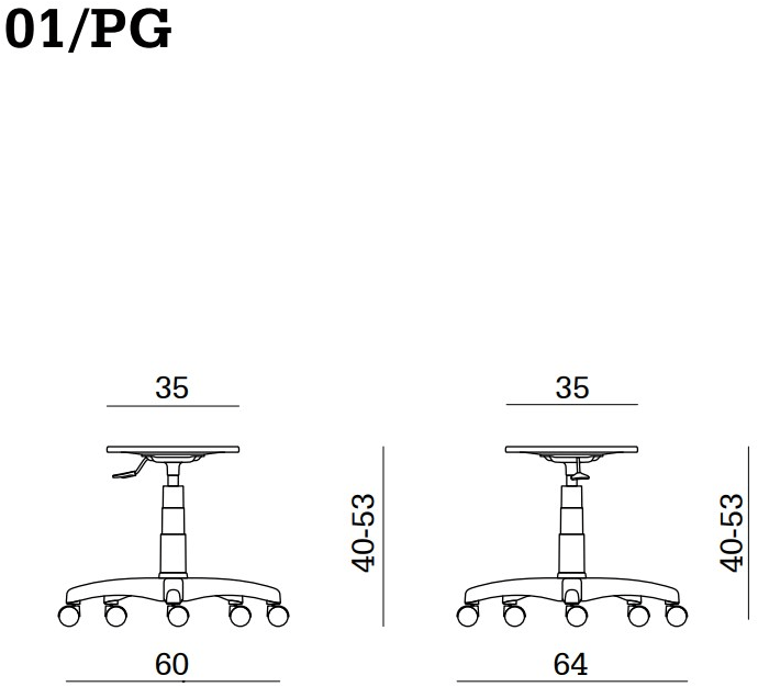 Linea Fabbrica Офисный табурет с 5 спицами из бука с колесами Mea wood sun-id-1405070 - Вид №1