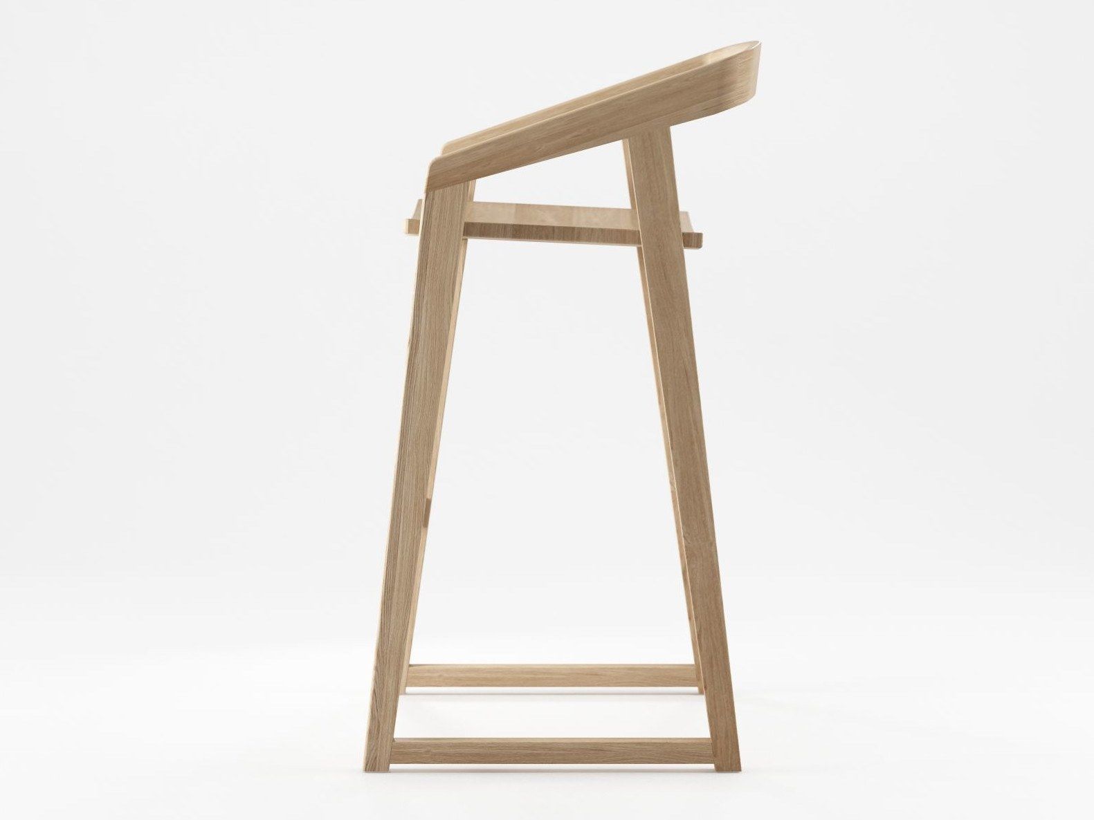 Твердый деревянный барный стул с подставкой для ног KARPENTER Experience ARCH-00141357 - Вид №6