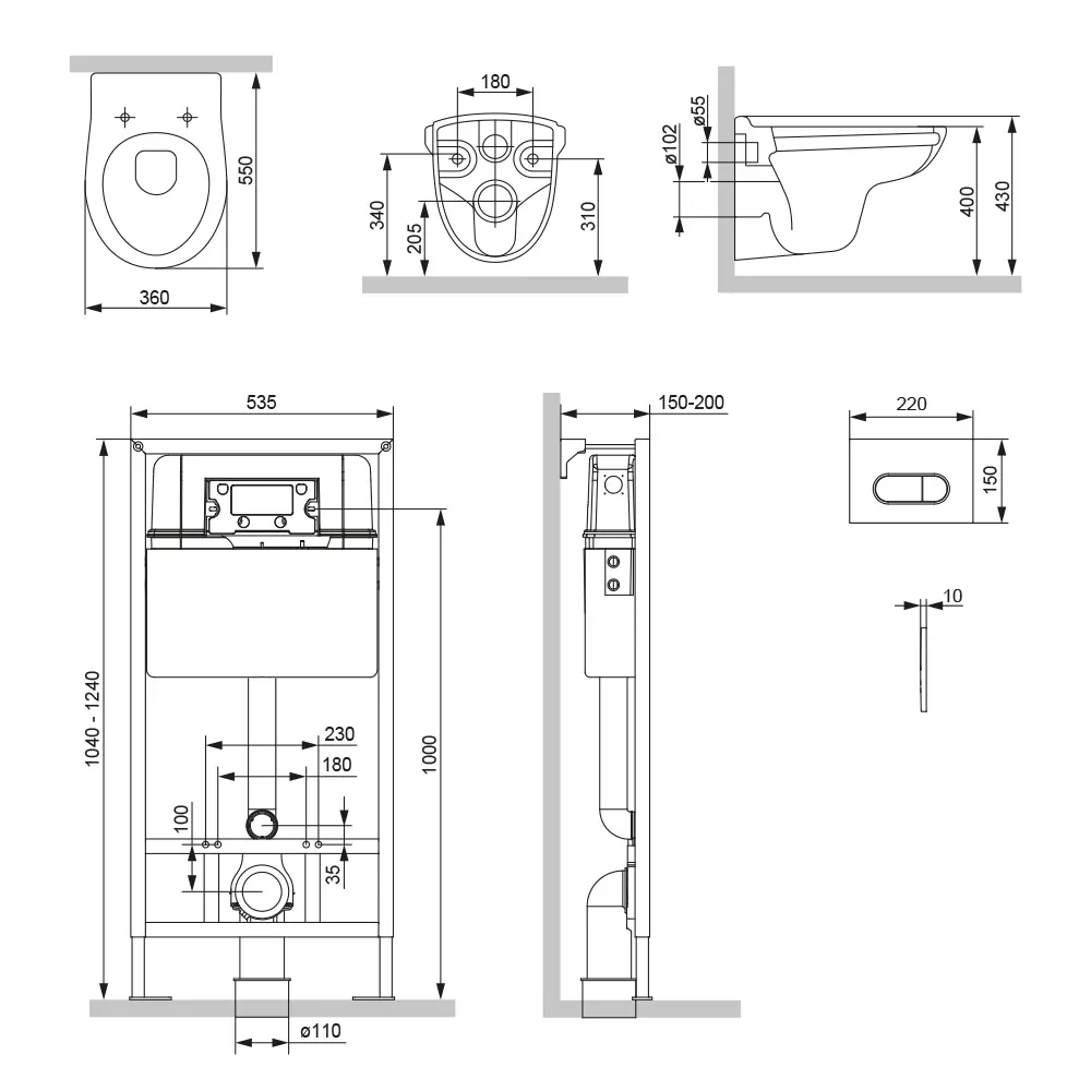Комплект инсталляция с унитазом Damixa Willow Prime M безободковый STLM-2180934 - Вид №4
