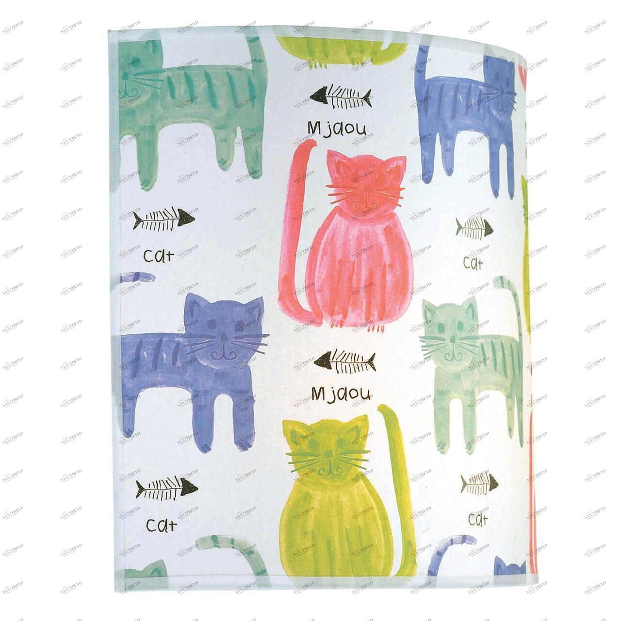 Детский настенный светильник Malilla "Разноцветные кошки" MARKSLOJD CATS 326288 Белый 