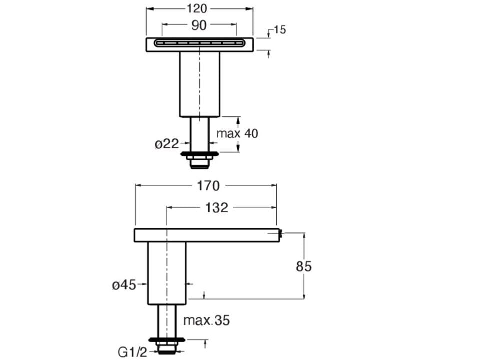 Водопад дозирующий носик для ванны CRISTINA Rubinetterie дозирующий носик-Shower &amp ARCH-00071505 - Вид №2