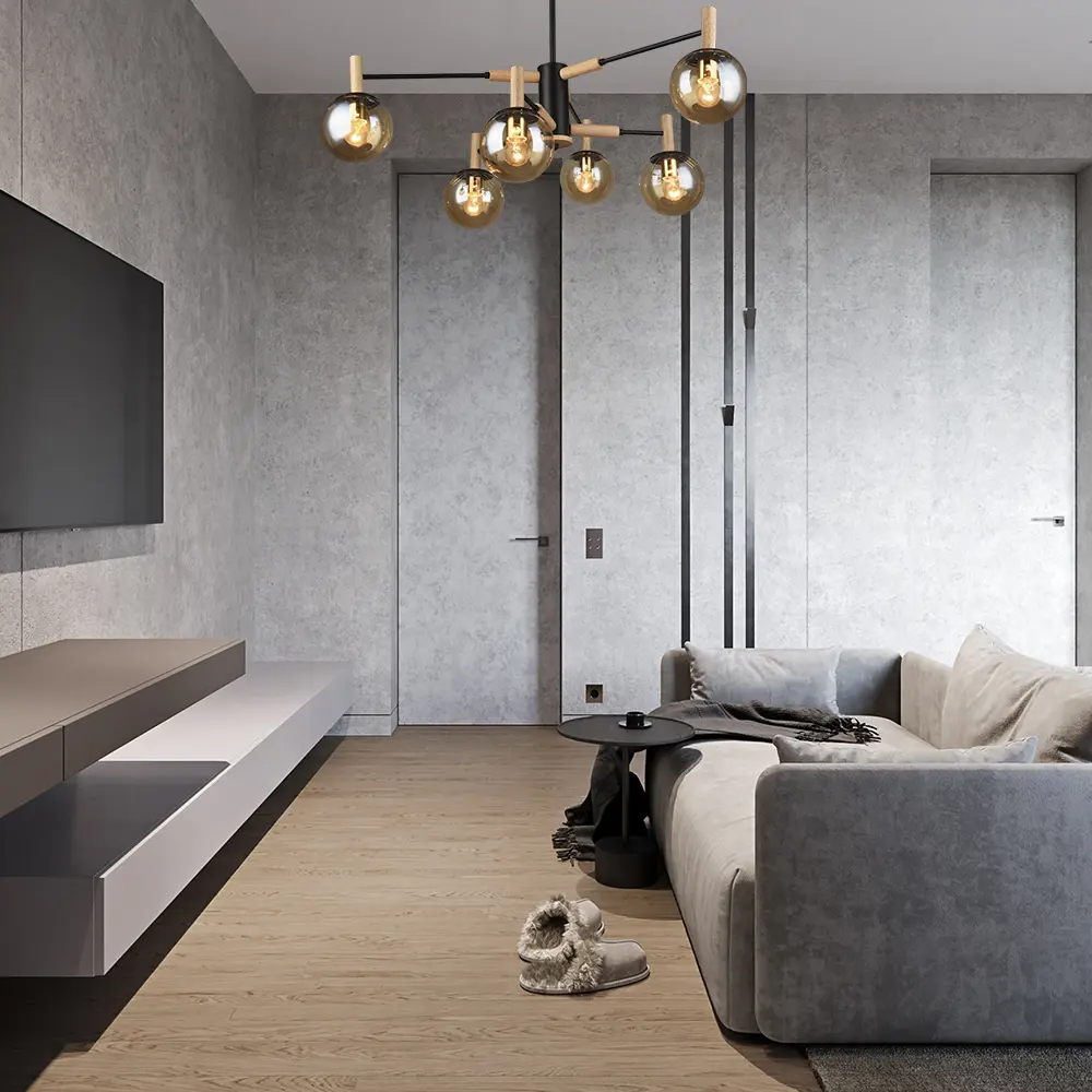 Люстра СЕМЬ ОГНЕЙ Луара — элегантное черно-золотое освещение для просторных интерьеров 85243324 STLM-0060376 - Вид №12