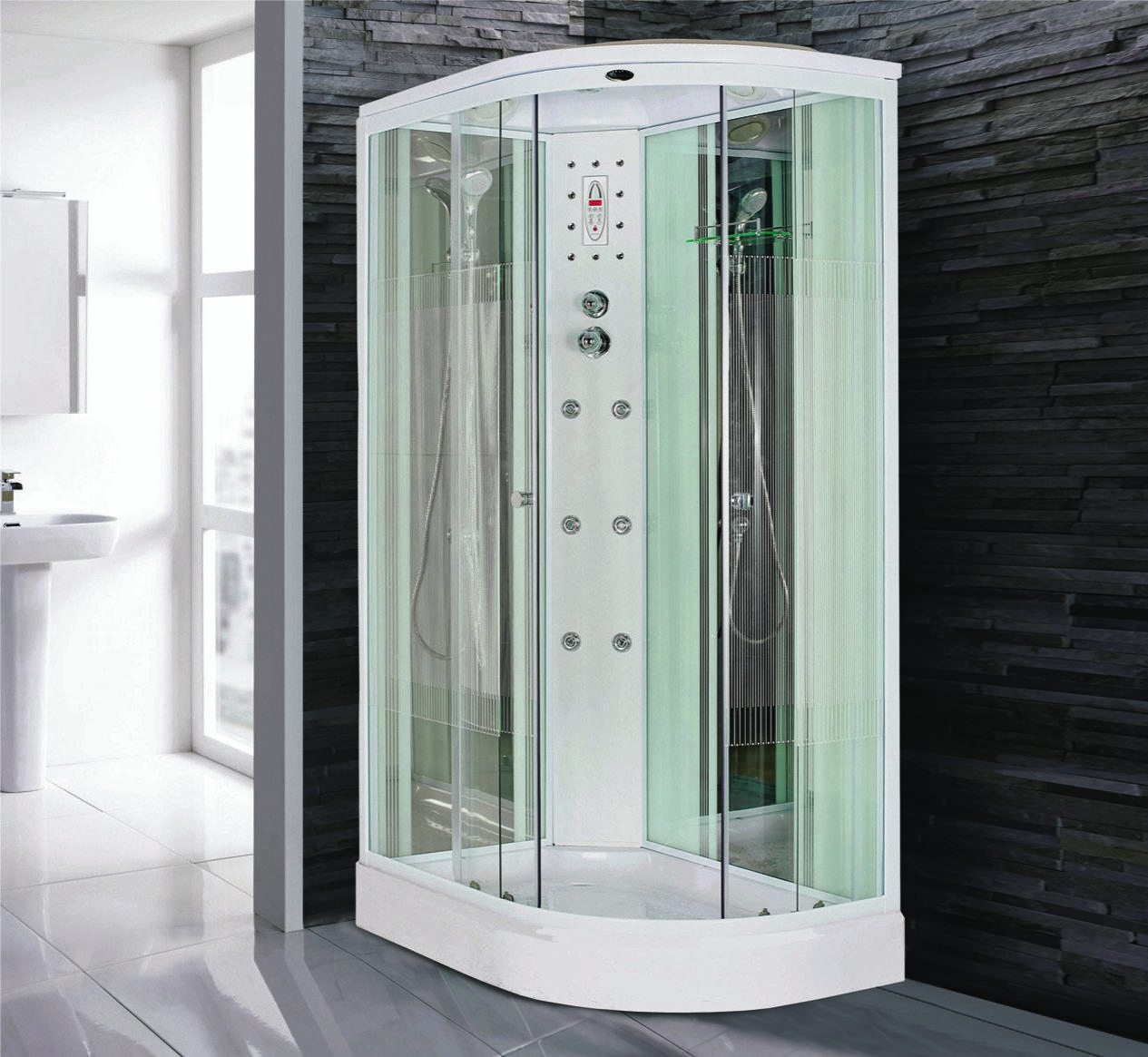 Душевая кабина NG-703-01LN (1200х800х2200) низкий поддон(16см) стекло ПОЛОСАТОЕ Niagara Ultra 7030134LN