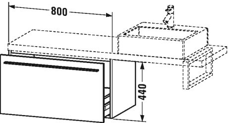 XL542403131 Шкафчик для компактной консоли X-Large #XL5424 800 x 478 мм Сосна серебристая, декор Duravit - Вид №1