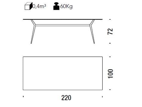 Прямоугольный стол из стали и дерева MOROSO Пилон ARCH-00035452 - Вид №2