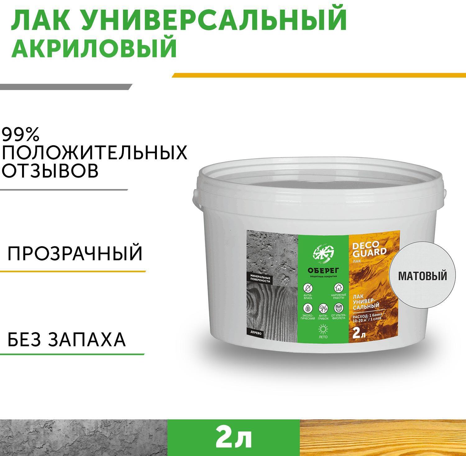 90414472 Лак для камня акриловый DecoGuard ВД-АК-02-03 матовый 3020202 2 л STLM-0220791 ОБЕРЕГ