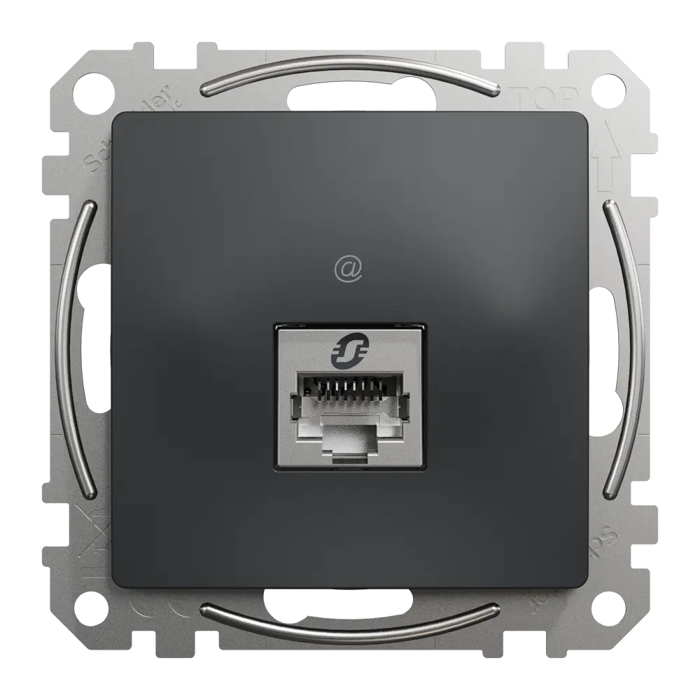 Розетка для компьютера встраиваемая Systeme Electric Sedna Design RJ45 cat 5E, цвет антрацит STLM-2204967