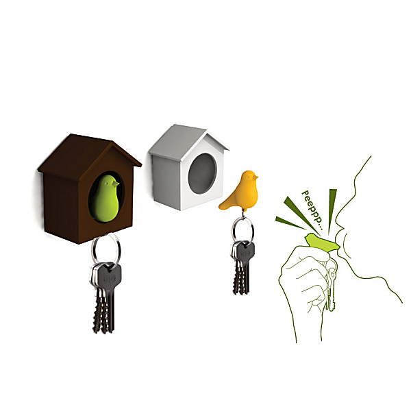 Держатель+брелок для ключей sparrow белый-зеленый QUALY  253170 Зеленый  - Вид №2