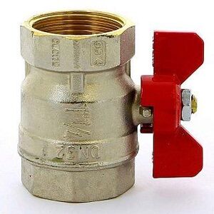 Кран шаровый TIEMME 1"1/4 ВВ бабочка редуцированный MISTRAL