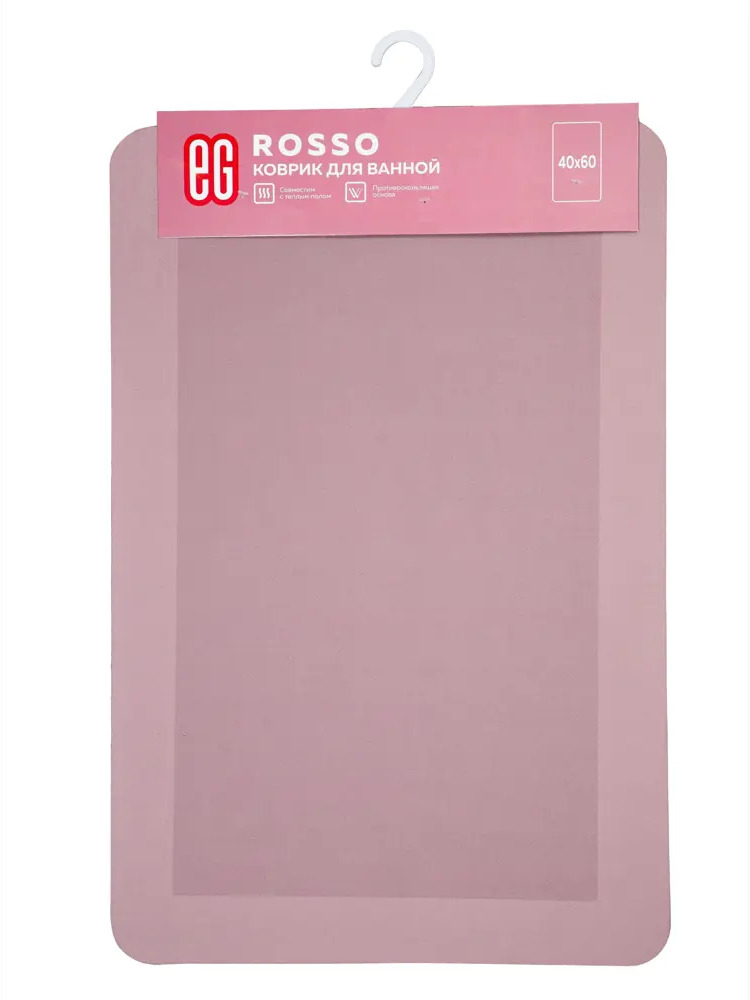91280951 Коврик для ванной комнаты Еврогарант ЕГ Rosso 40x60см цвет розовый STLM-1001204
