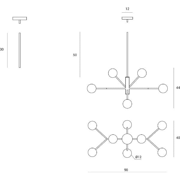 Подвесной светильник из боросиликатного стекла и металла Miloox ARCH-00038477 - Вид №2
