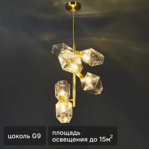 Люстра потолочная Cocktail 6 ламп 15 м² цвет золотой/прозрачный