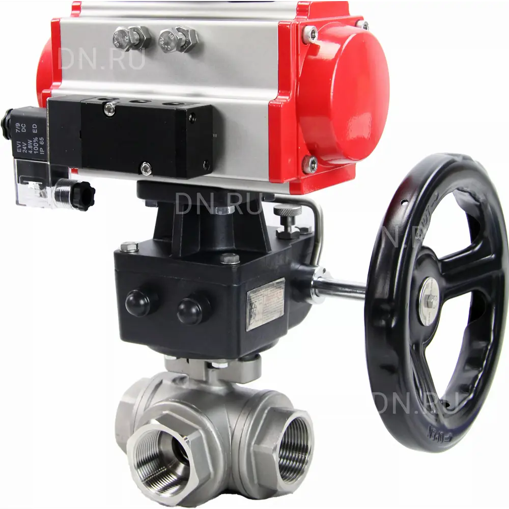 91739889 Кран шаровой прямой Dn.ru D160-11227 Ду32x1 1/4" Ру63 ВР нержавеющая сталь ручка барашек STLM-0803132