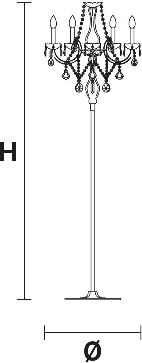 Masiero Торшер из металла накаливания с кристаллами Maria teresa sun-id-1355264 - Вид №2