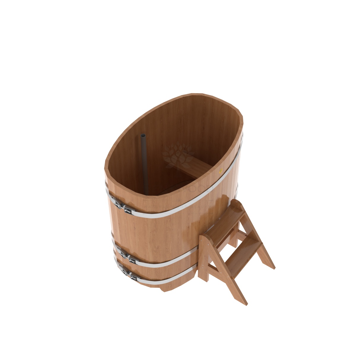 1258 Купель овальная из дуба 0,76х1,16х1,1 натуральная Alyarus  - Вид №1