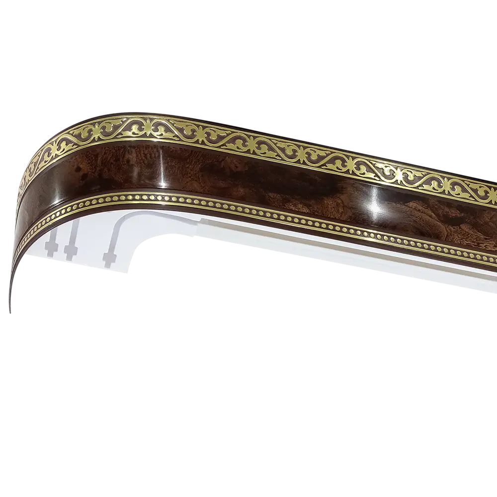 Карниз шинный трехрядный «Монарх» в наборе 300 см пластик цвет корень ореха DOMLEGRAND STLM-2003482