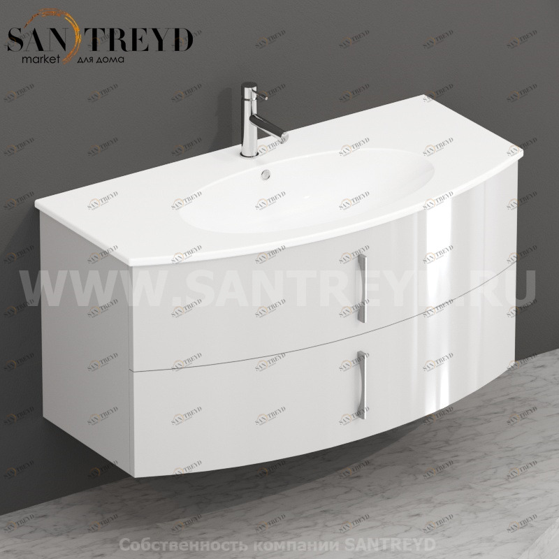 MDMC10Y066 Тумба с двумя ящиками 100 см белая Globo 4ALL Италия Ceramica Globo