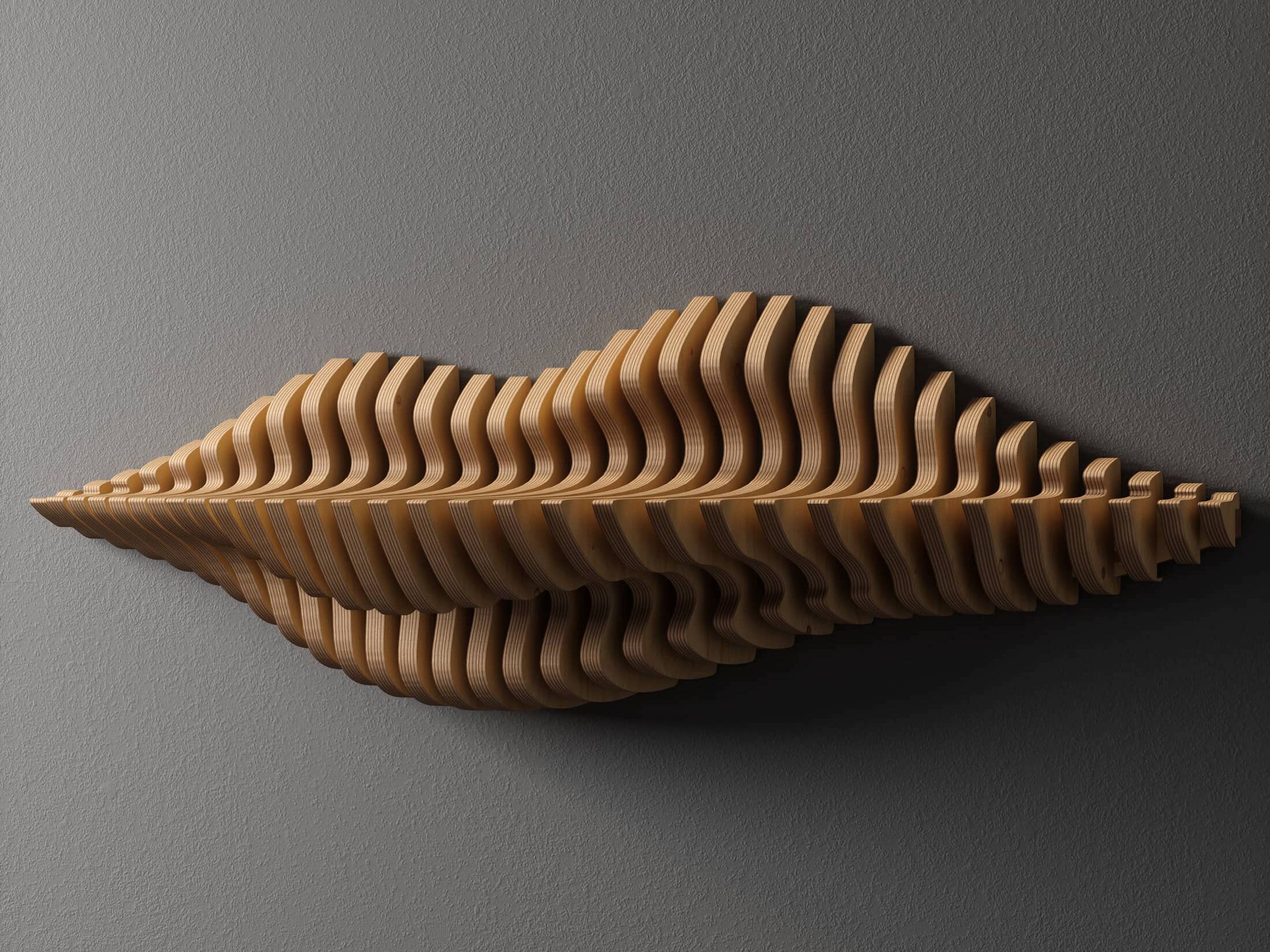 Параметрическая стеновая панель MYWOODREAM SHELFY ARCH-00022406 - Вид №1