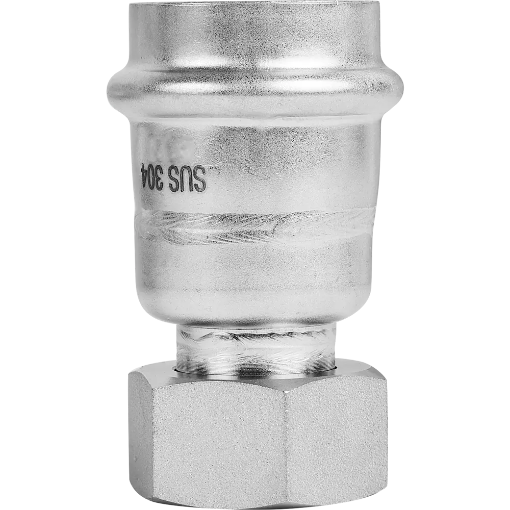 Муфта переходная Rommer 3/4"x28 мм с накидной гайкой ВПр-ВР нержавеющая сталь STLM-2026532 - Вид №1
