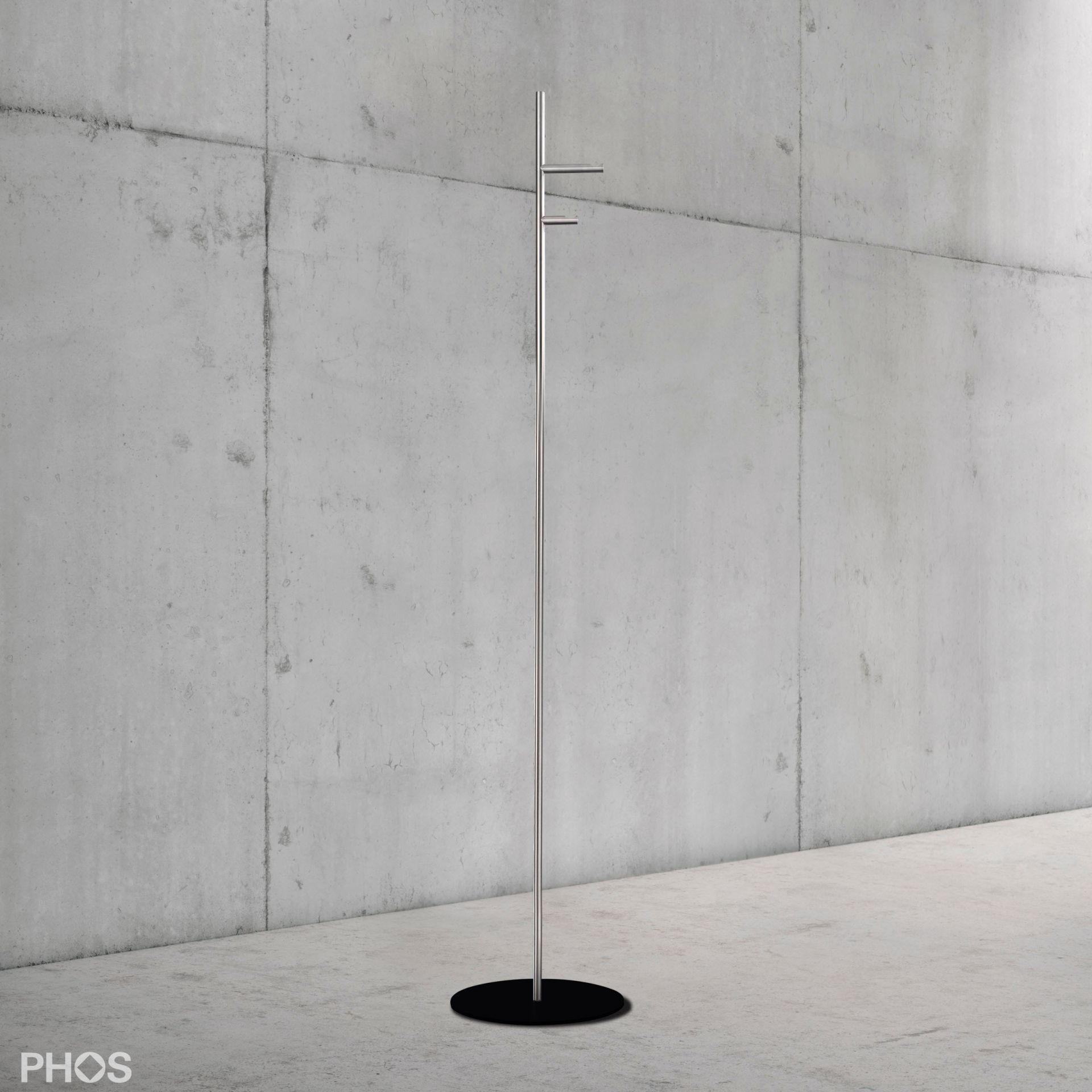 GSTS2V-BPS Вешалка для одежды, 2 вогнутых крючка, основание: черное. PHOS  - Вид №1