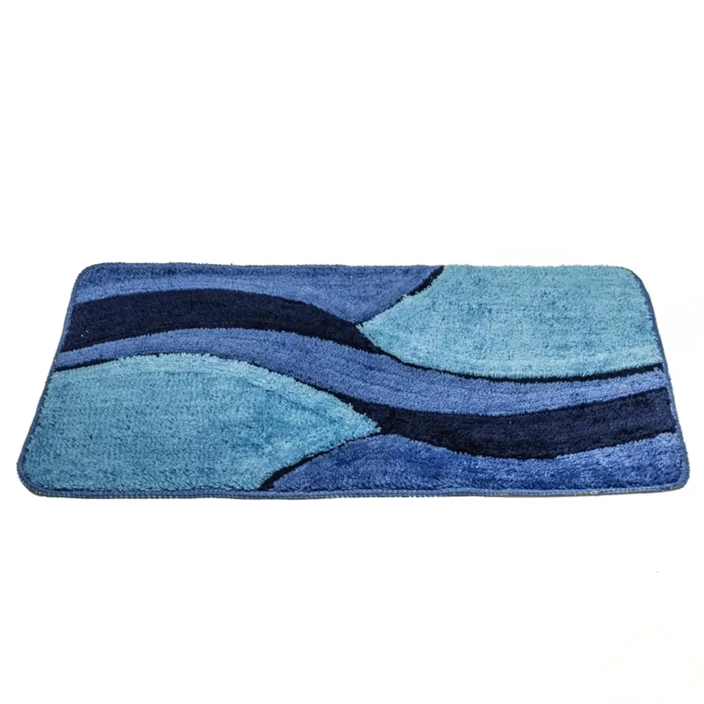 Коврик для ванной комнаты Волна голубой, 80x50 см MR PENGUIN Без серии STLM-2137156