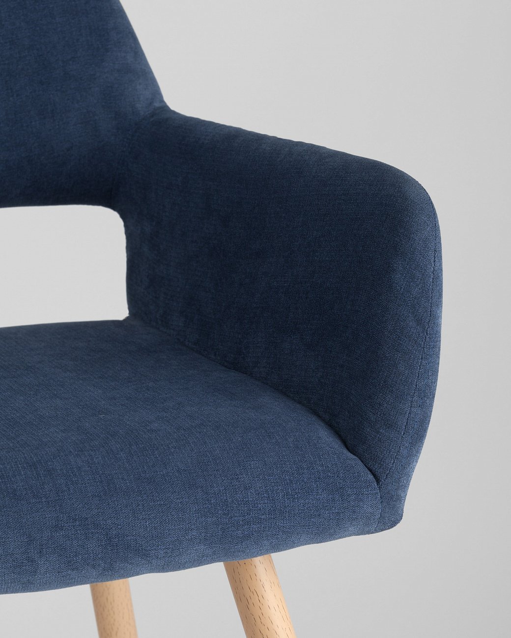 Стул с подлокотниками мягкий синий "Кромвель" STOOL GROUP ДИЗАЙНЕРСКИЕ 00-3881960 Синий  - Вид №7