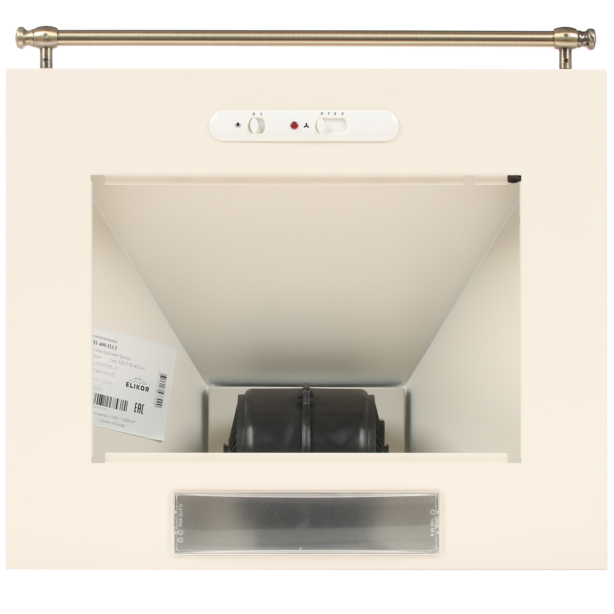 8192988 Вытяжка каминная ELIKOR Грант 60П-400-П3Л бежевый/золотистый STDN-0144502 - Вид №6