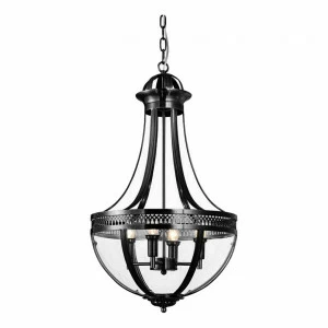 Люстра стеклянная 45х43 см черная Capitol Black KM0287P-4 DELIGHT COLLECTION ДИЗАЙНЕРСКИЕ 00-3883058 Черный