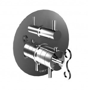 63569 Коаксиальный встроенный термостатический смеситель с механическим переключателем на 2 направления. Bongio Acquacarica