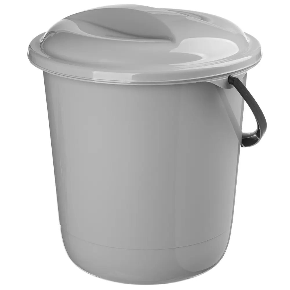 Ведро круглое Homver 10 л полипропилен цвет серый STLM-2041713