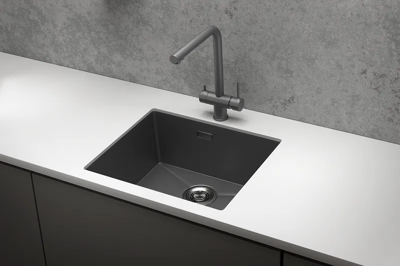 5445U, ГРАФИТ МАТОВЫЙ, стальная кухонная мойка GRANULA 5445U-ST344