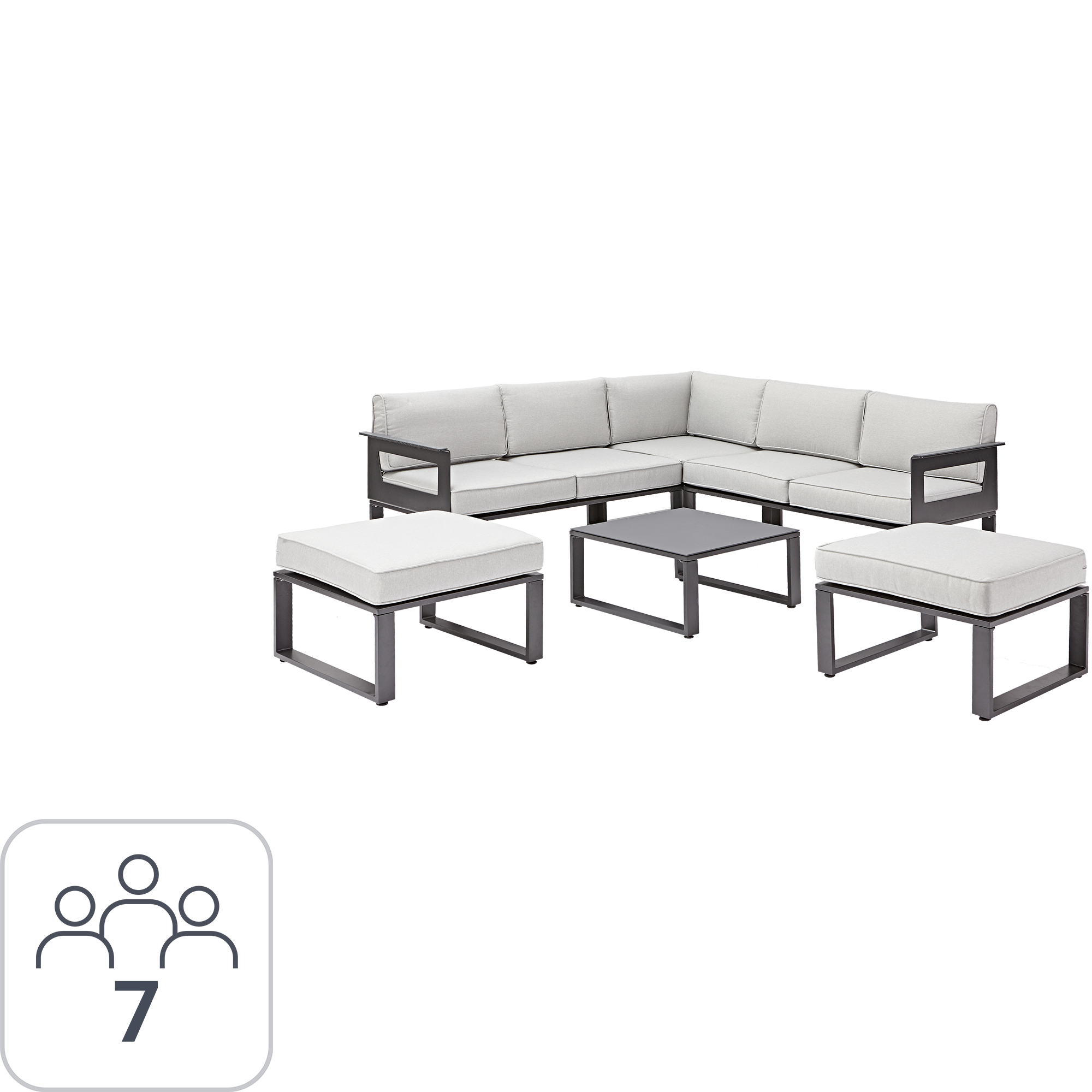 NATERIAL Odyssea - Садовый комплект с 7 местами и стеклянным столом 87082121 STLM-0073139