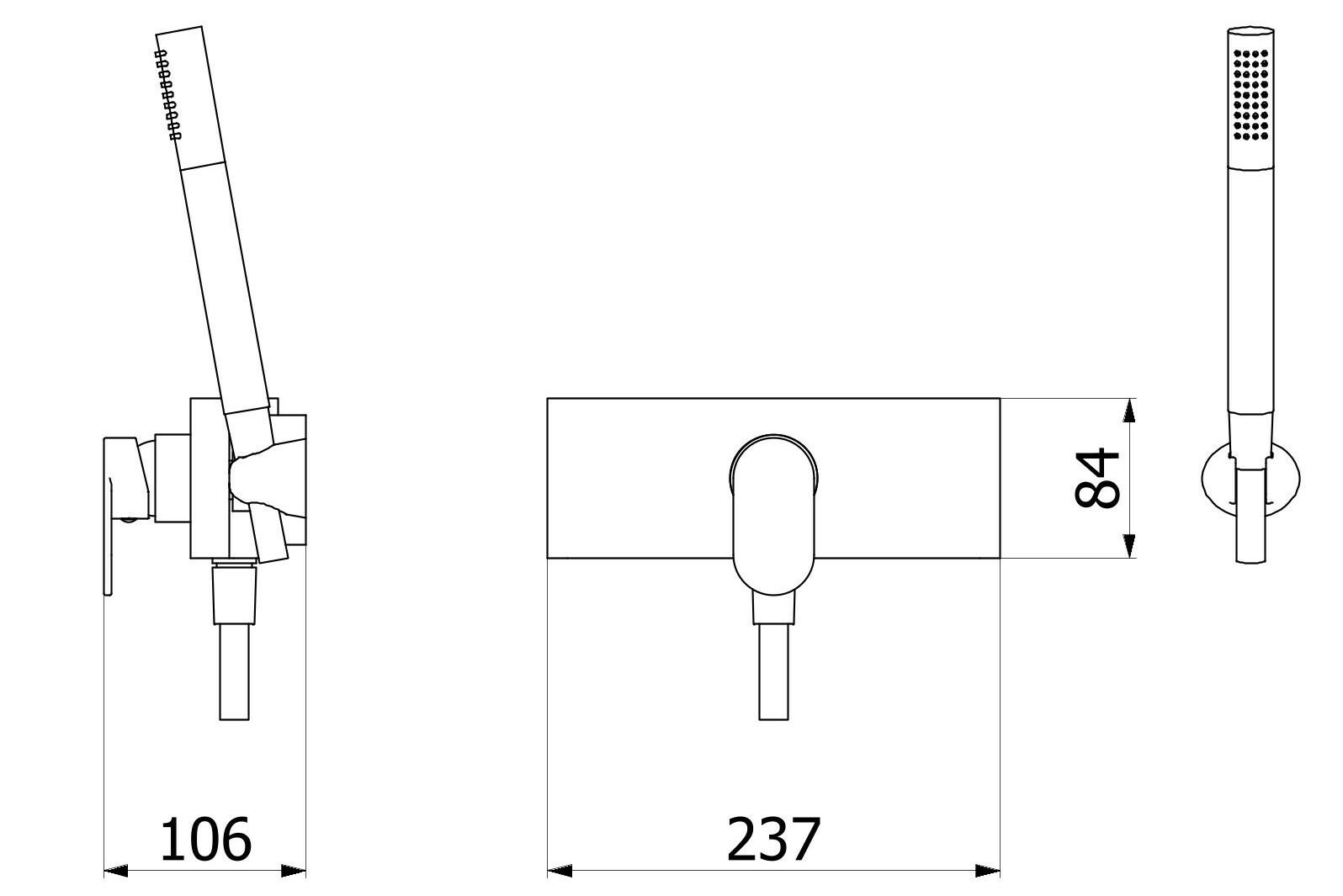 Встраиваемый смеситель для душа с ручным душем IB K2 ARCH-00055606 - Вид №2