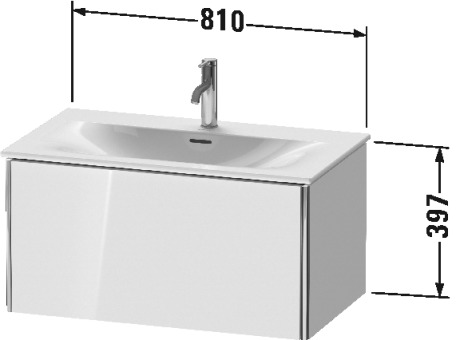 XS422404747 XSquare Тумбочка подвесная Каменно-синий глянцевый лак Duravit - Вид №1
