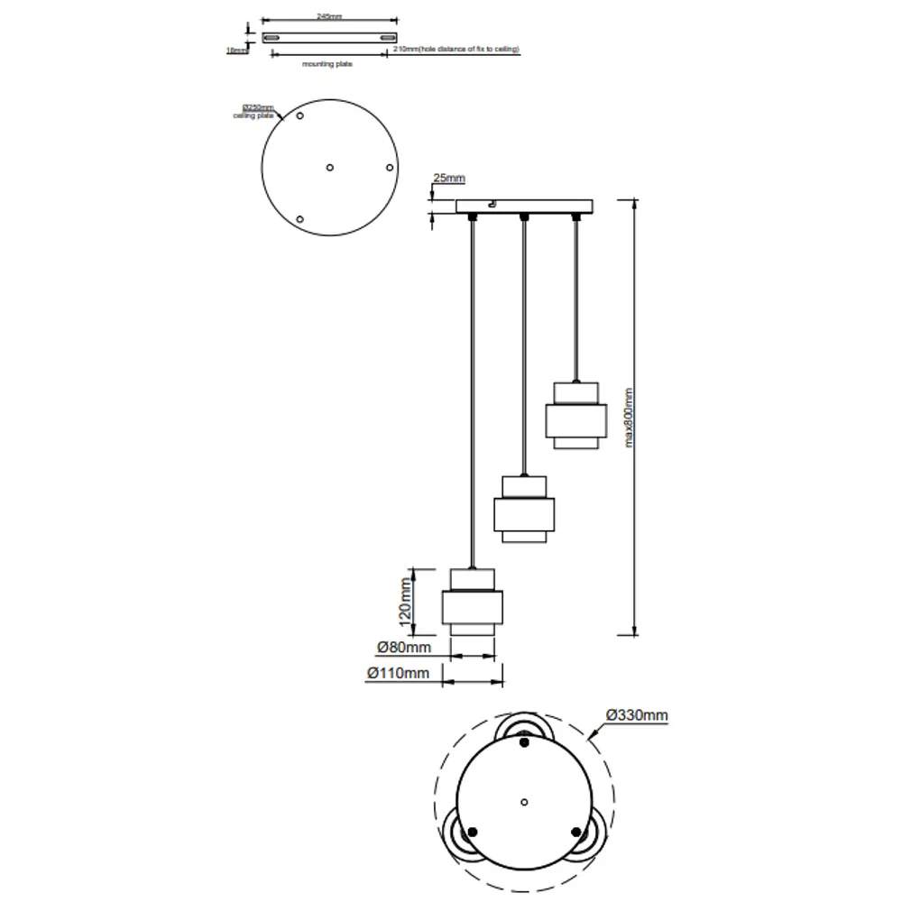Escada Hurricane - подвесной светильник с тремя цилиндрами в неоклассическом стиле 89377546 STLM-1564607 - Вид №10