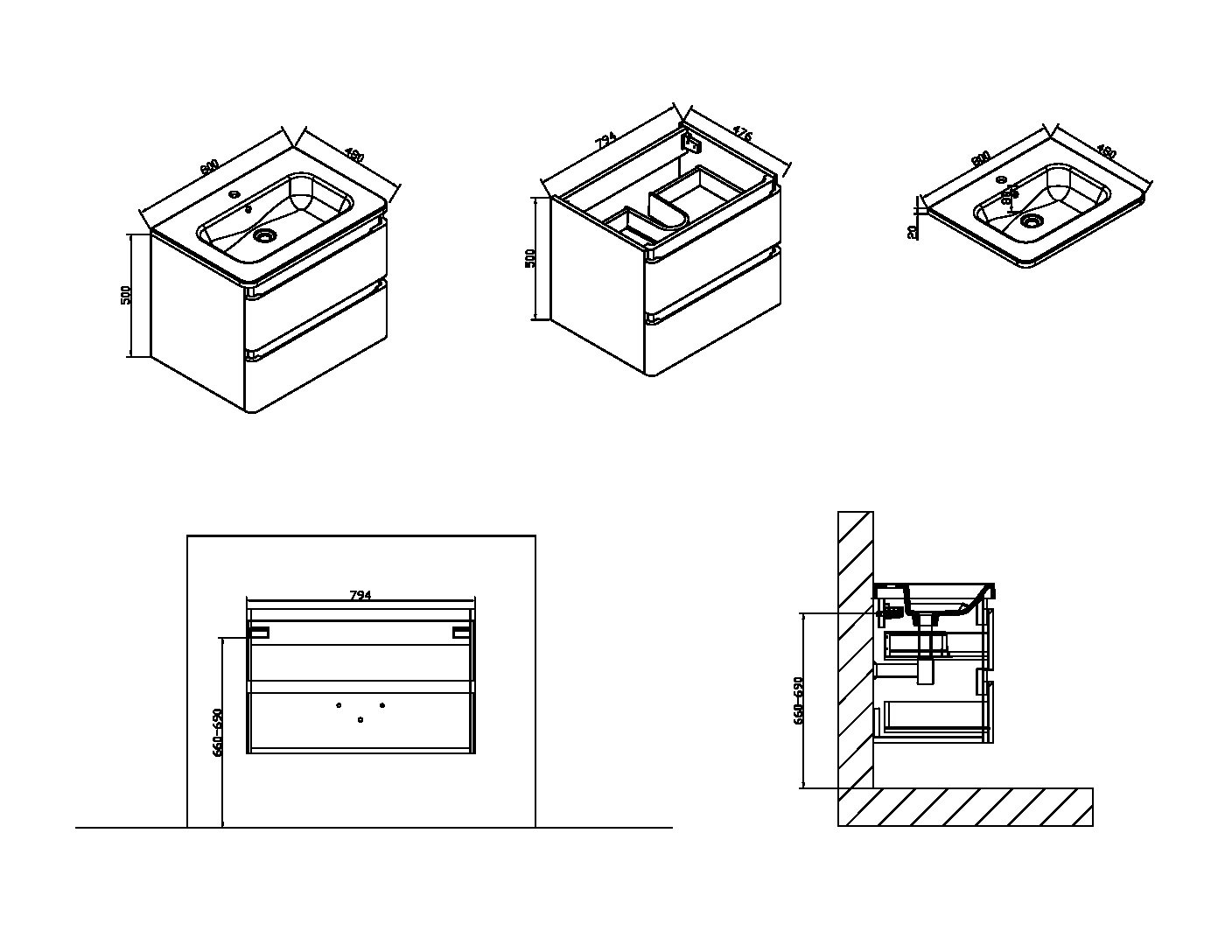 VMC-1A800LW База под раковину Vincea Alba Santreyd - Вид №2