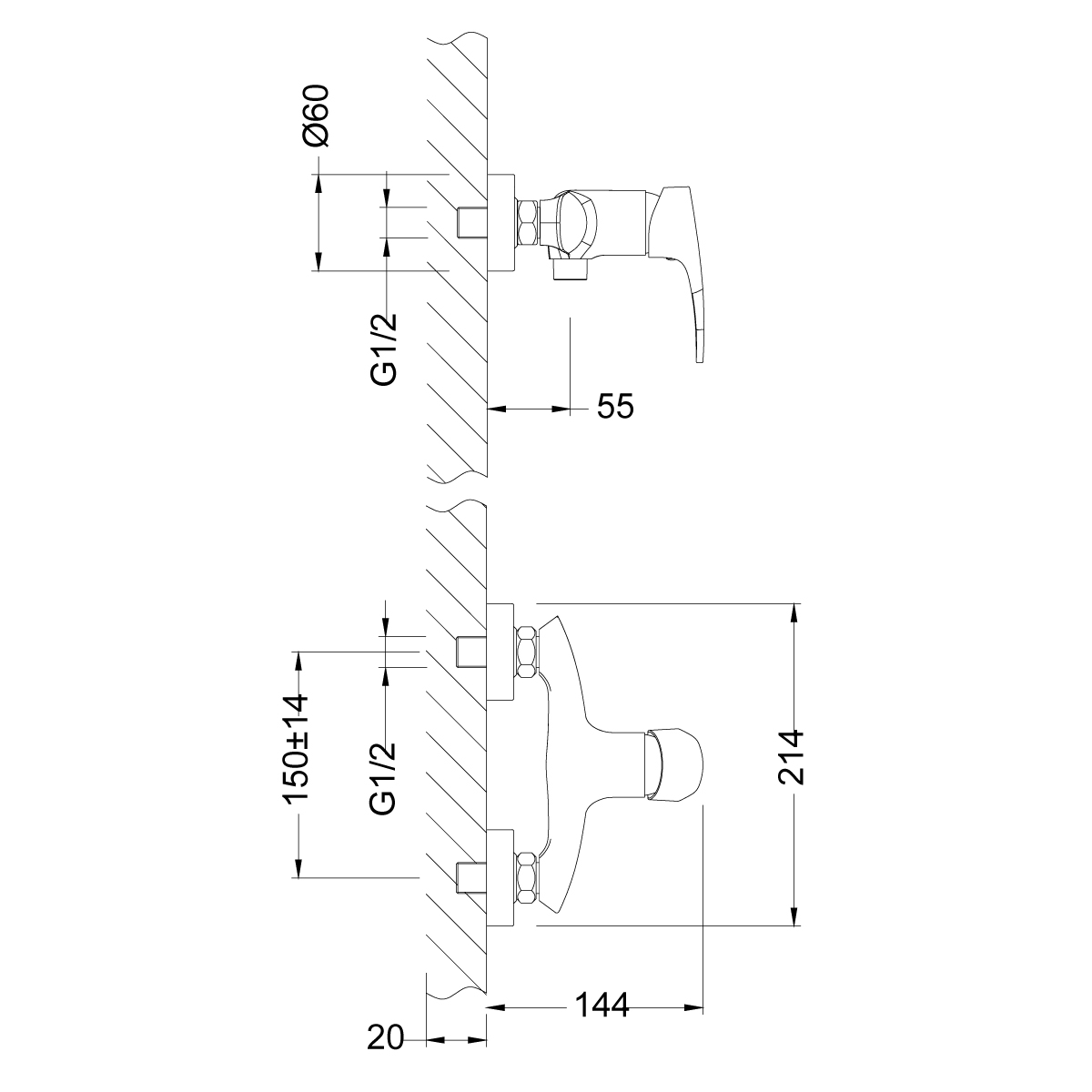 LM0403C Смеситель Linara для душа LEMARK LINARA  - Вид №2
