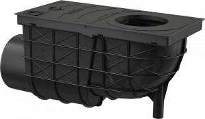 Ливнеотвод 300×155/110 мм, сток – боковой, черный