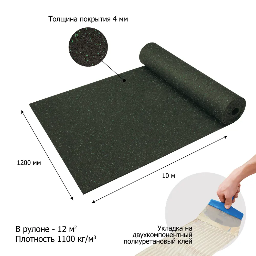Покрытие резиновое Alegria color 10х1.2 м 4 мм 84804129 STLM-2155020 Santreyd  - Вид №2