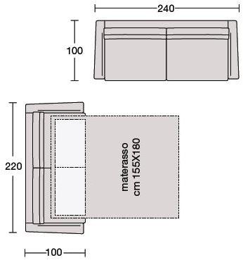 CTS SALOTTI Диван-кровать из ткани Passion sun-id-1454586 - Вид №9