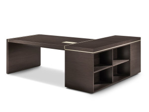 Деревянный угловой рабочий стол с ящиками