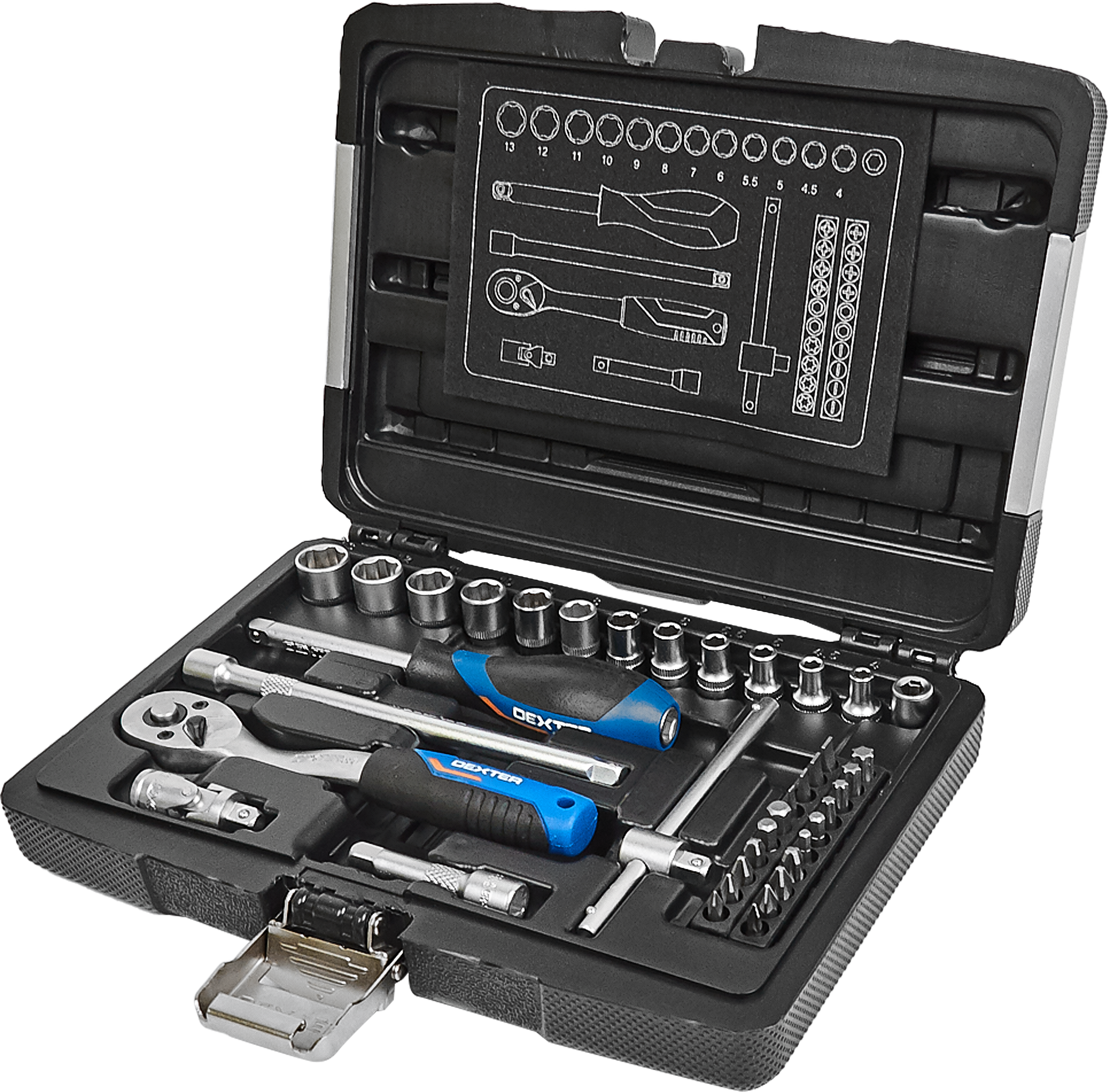 Набор инструментов Dexter: 39 предметов для домашнего ремонта 82612579