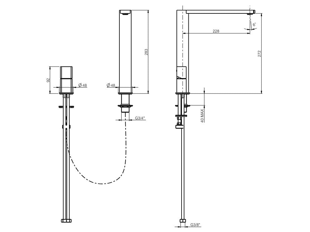 Смеситель для раковины из нержавеющей стали Rubinetterie Frattini Borgia ARCH-00031973 - Вид №3