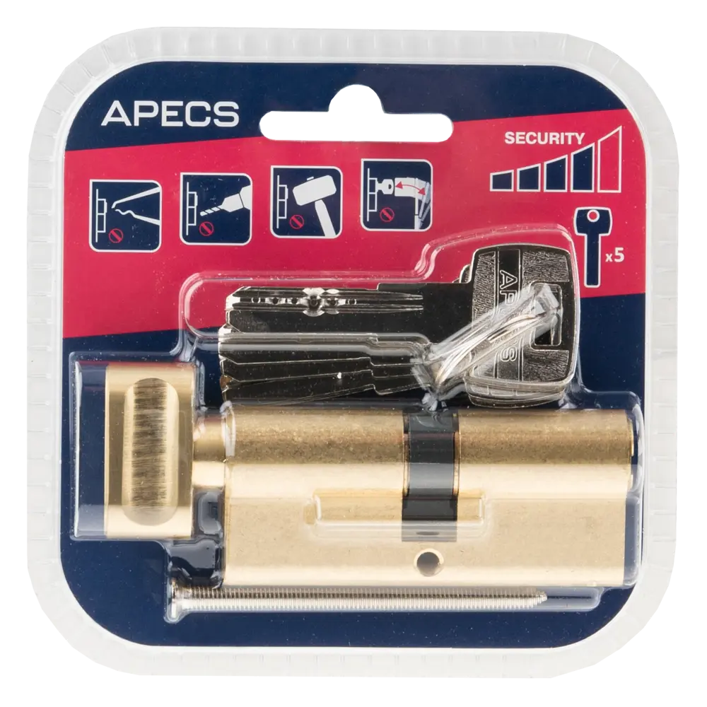 APECS Pro LM-70-C-G — цилиндровый механизм с вертушкой для металлических дверей 84168036 SM STLM-0046652 - Вид №2