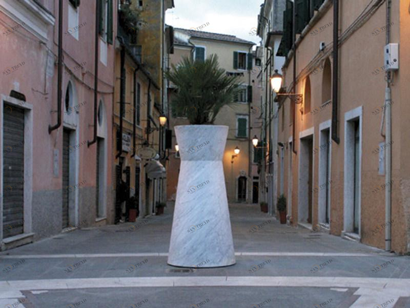FranchiUmbertoMarmi Высокие кашпо для общественных мест из мрамора Ira sun-id-1421320