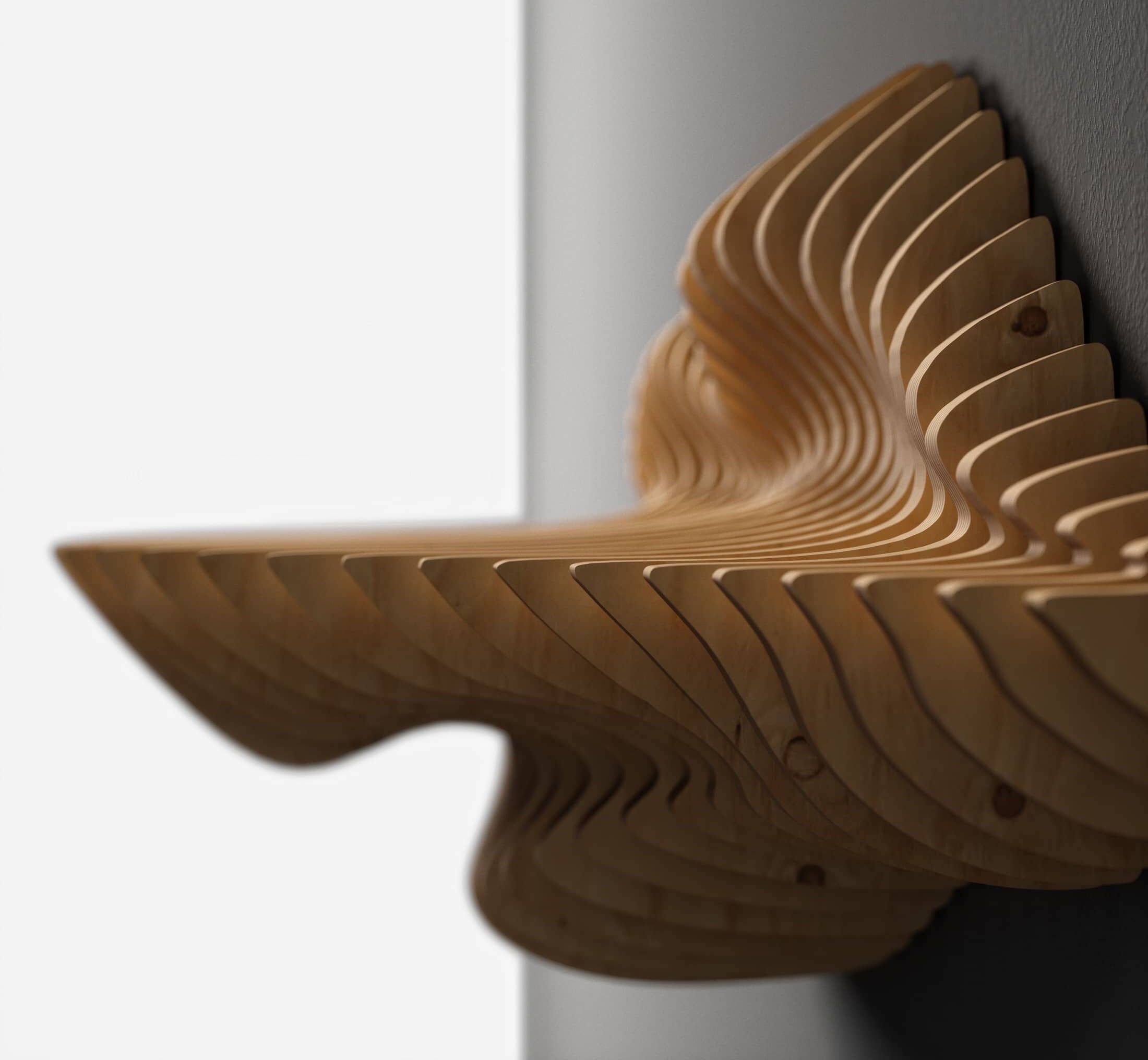 Параметрическая стеновая панель MYWOODREAM SHELFY ARCH-00022406 - Вид №3