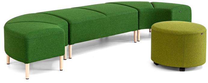 ACTIU Пуф из ткани на колесиках Bend sun-id-1500751 - Вид №3